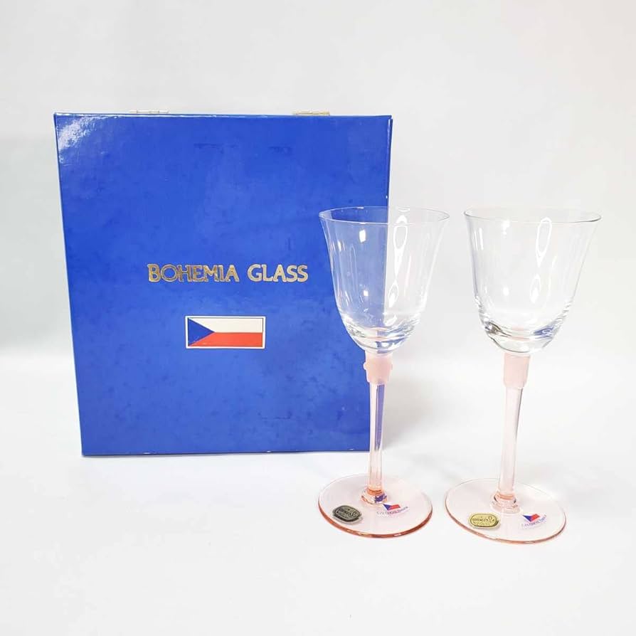 BOHEMIA GLASS ピンク ボヘミアワイングラス